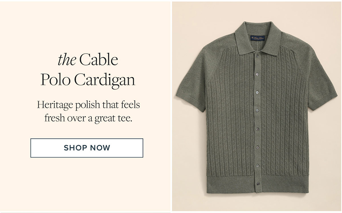 Shop Men's Cable Polo Cardigan