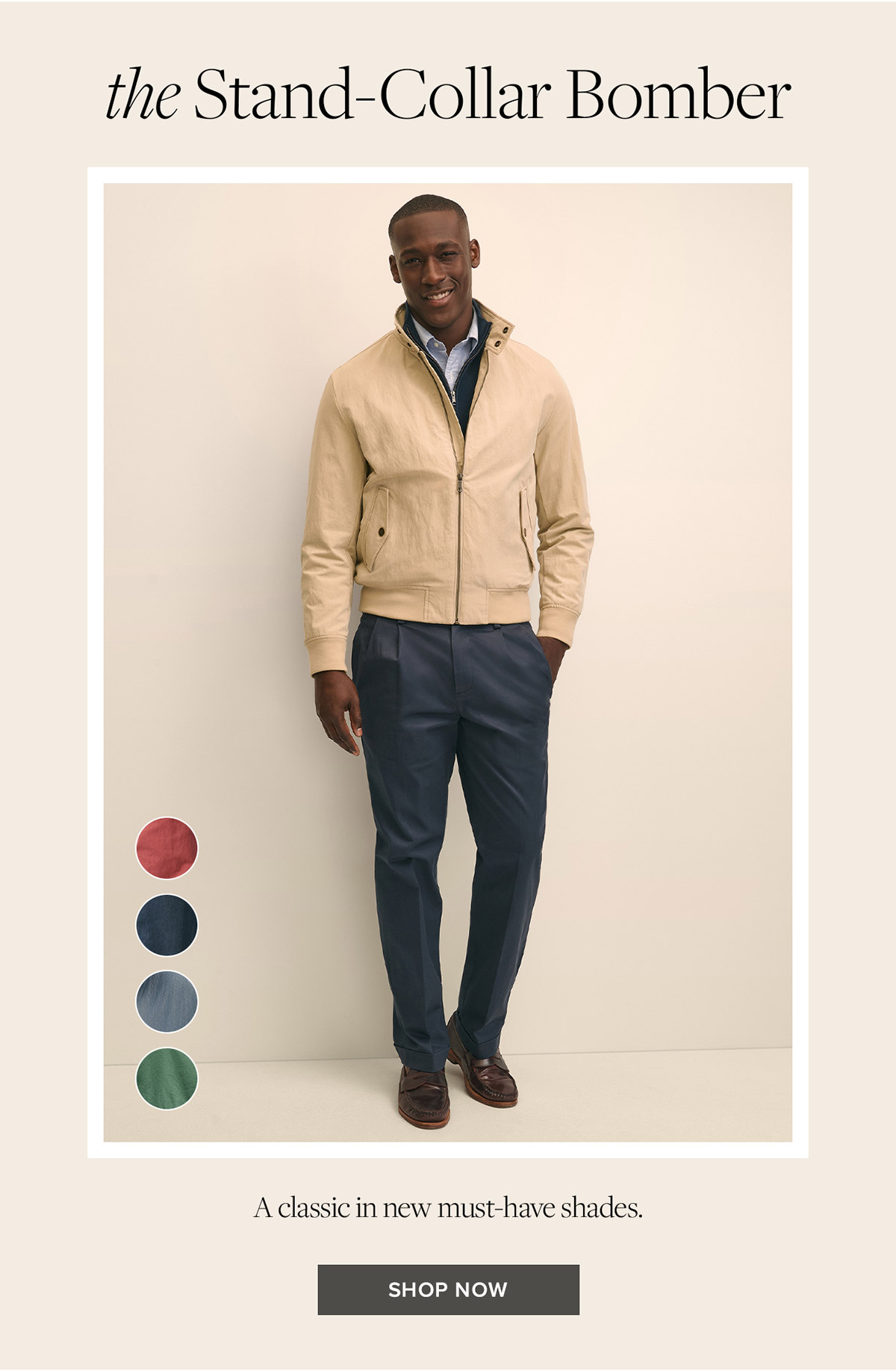 Shop the stand-collar bomber