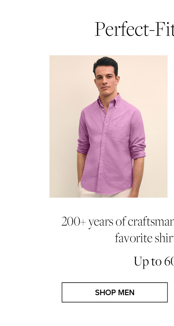 Shop men's perfect-fitting shirts up to 60% off**