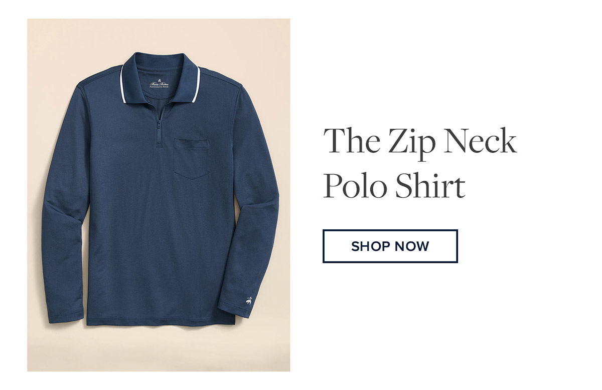 Shop zip neck polo shirt now