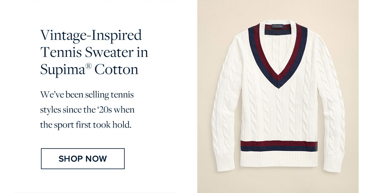Shop Vintage-inspired tennis sweater in supima® cotton