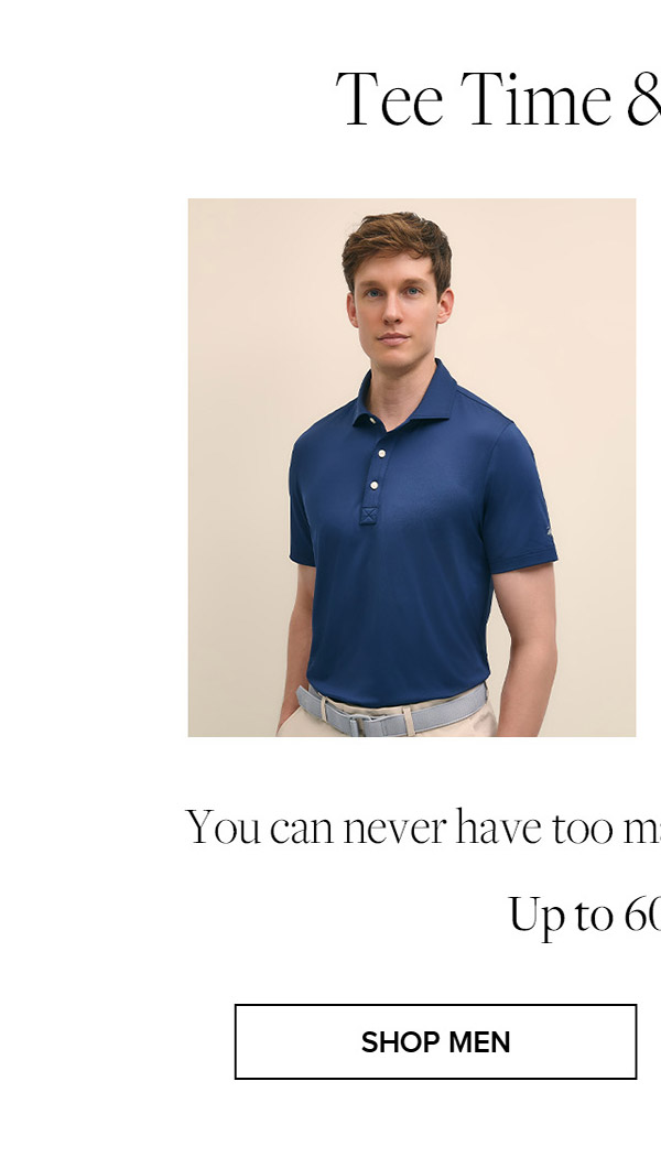 Shop men's tees & polos up to 60% off**