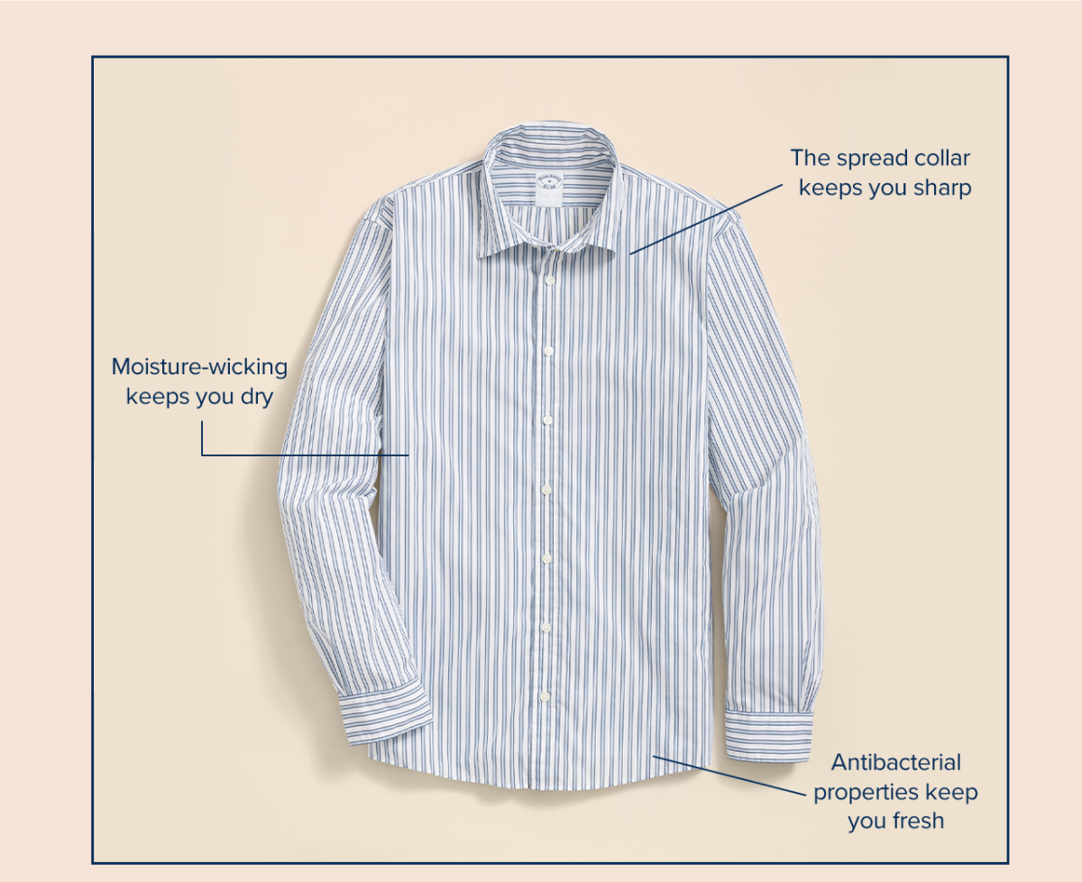 Shop Performance Series Stretch Spread Collar, Striped Sport Shirt