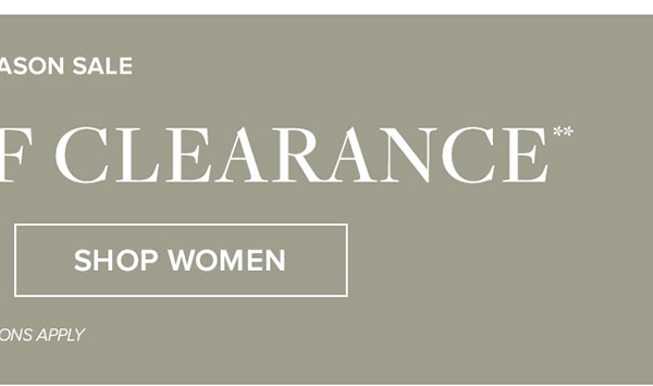End of season sale. Shop up to 60% Off men's clearance now. **
