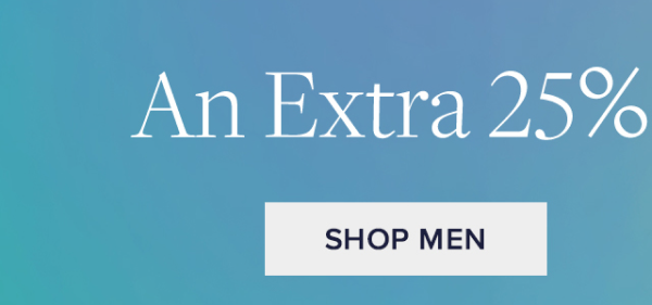 Shop an extra 25% Off Men's Clearance
