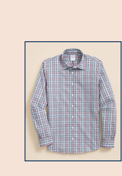 Shop Performance Series Stretch Spread Collar, Multi-Gingham Sport Shirt