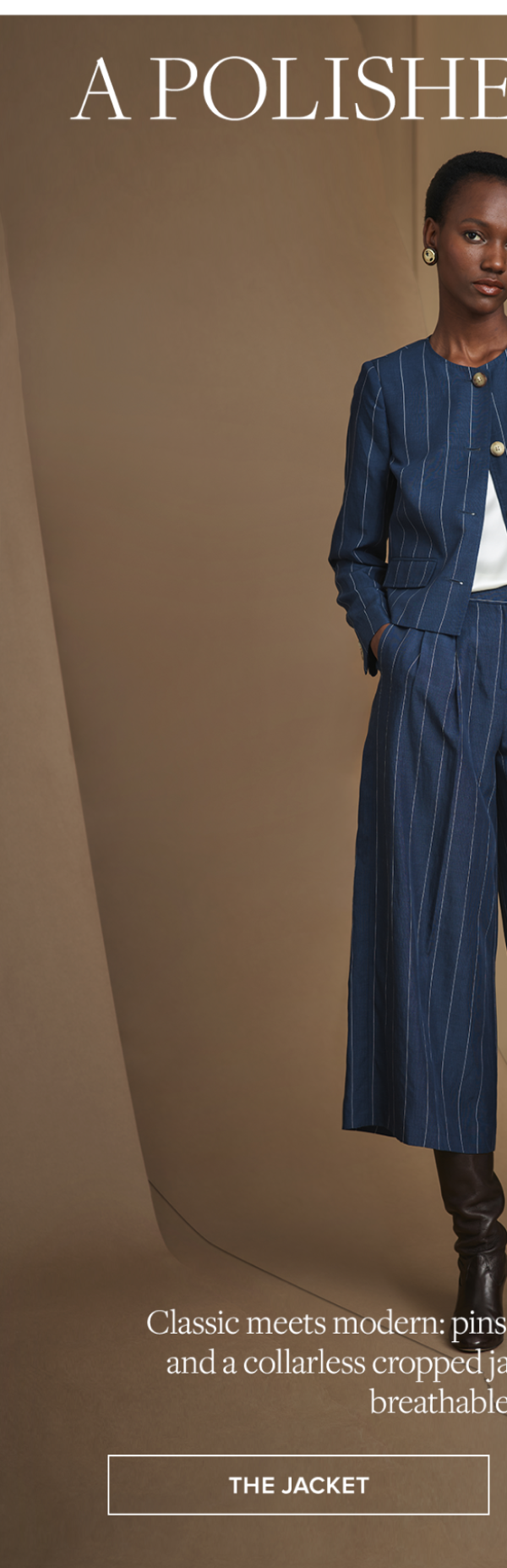 Shop the Lyocell-Blend Stripe Jacket