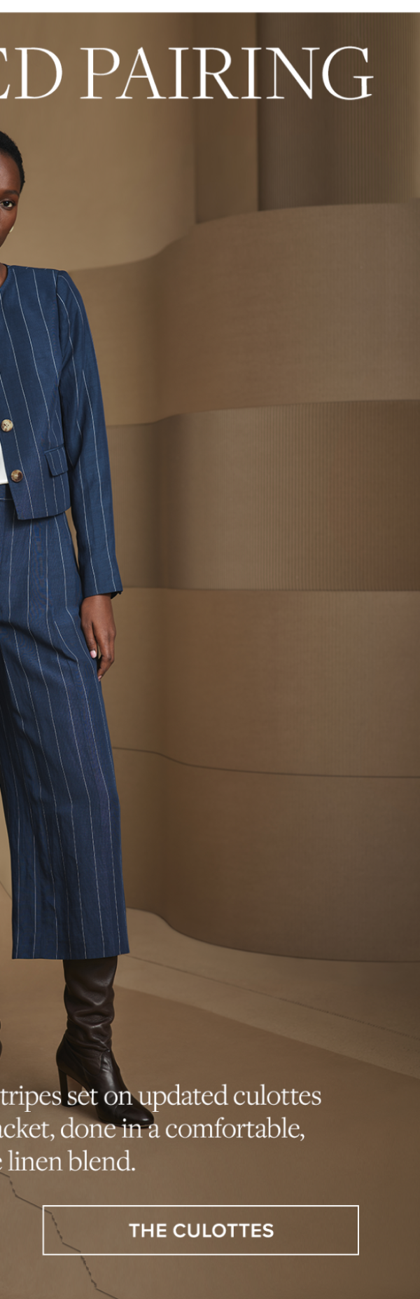 Shop the Lyocell-Blend Stripe Wide-Leg Culottes