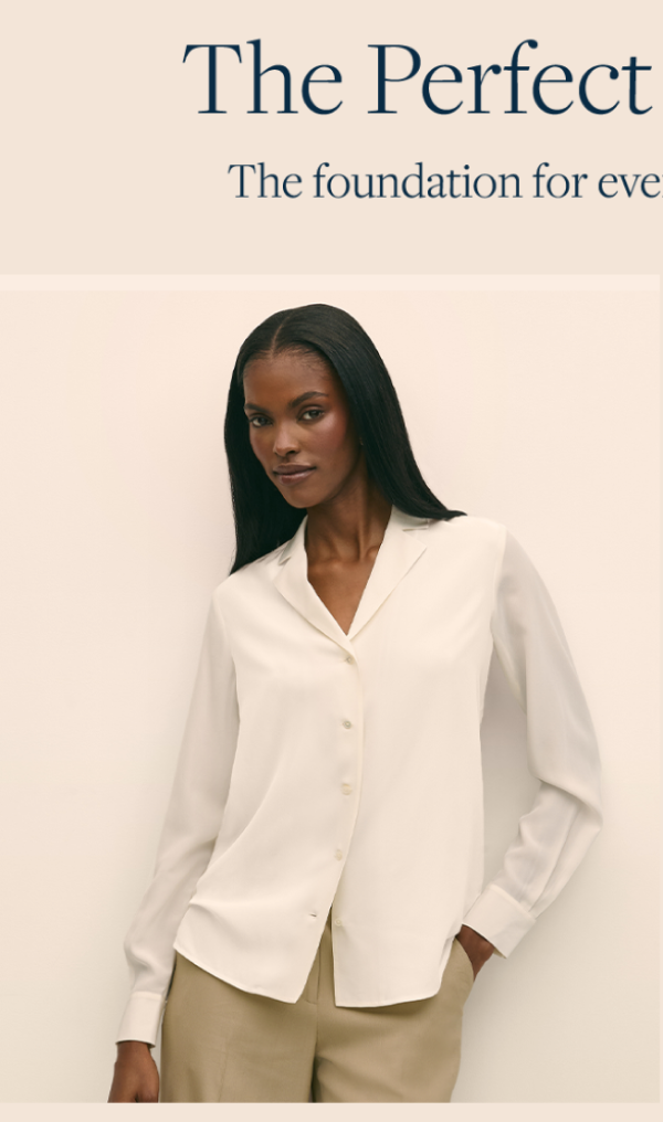 Shop the Silk Crepe Notch-Collar Blouse