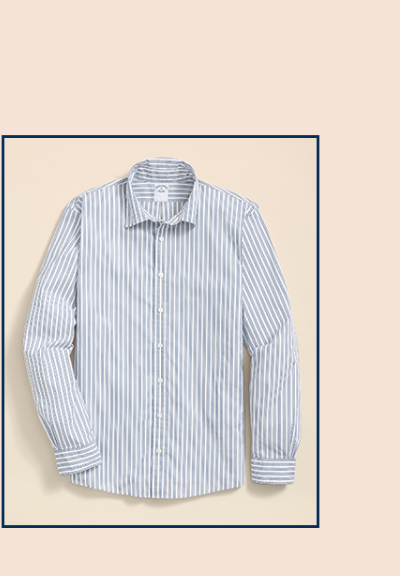 Shop Performance Series Stretch Spread Collar, Striped Sport Shirt