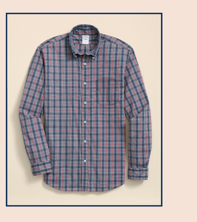 Shop Performance Series Stretch Polo Button-Down Collar, Tartan Sport Shirt