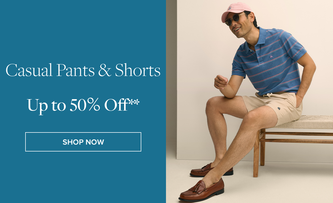 Shop casual pants & shorts up to 50% off**