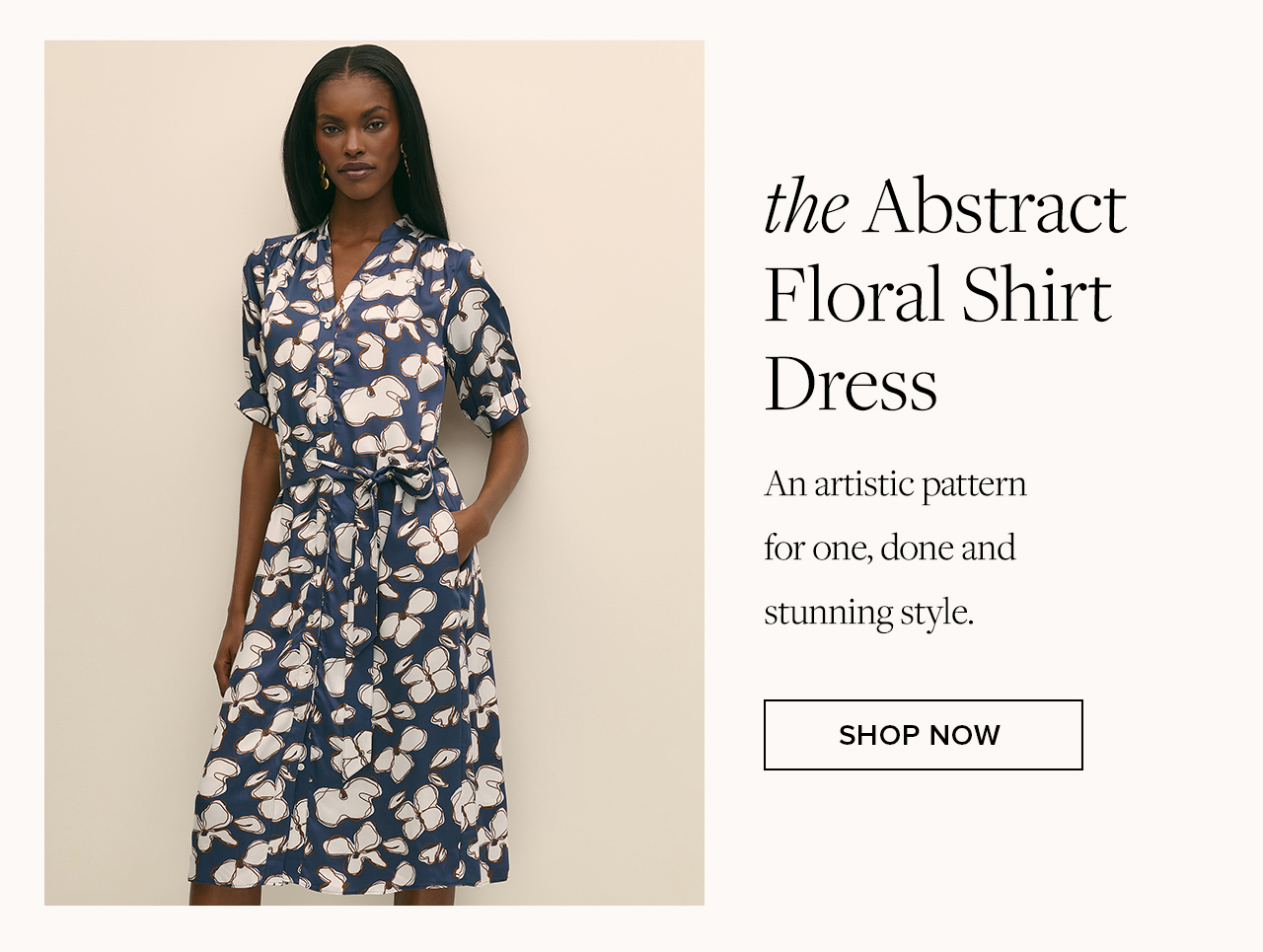 Shop the Abstract Floral Shirt Dress Now