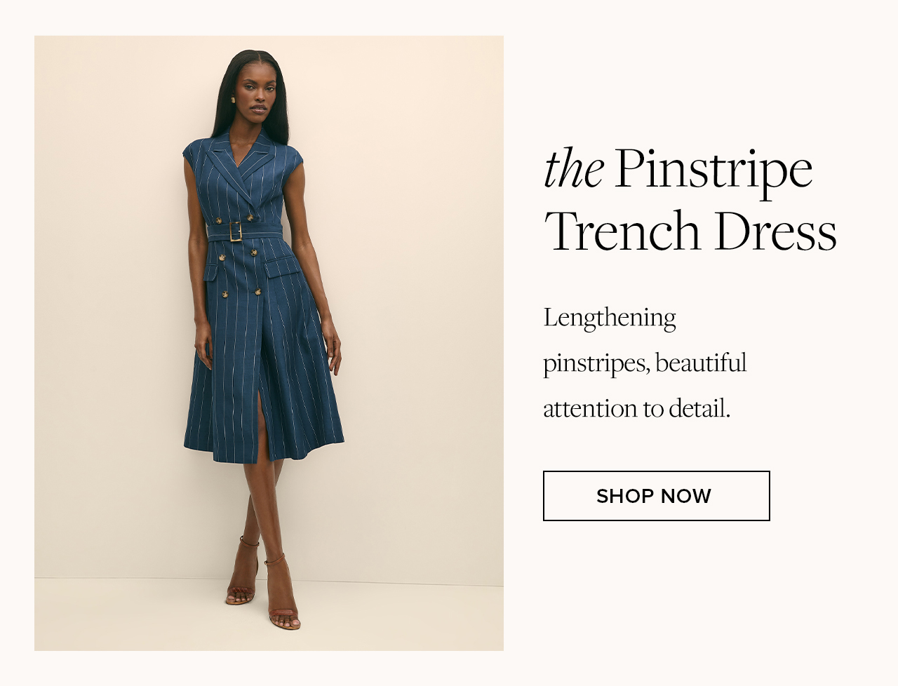 Shop the Pinstripe Trench Dress Now