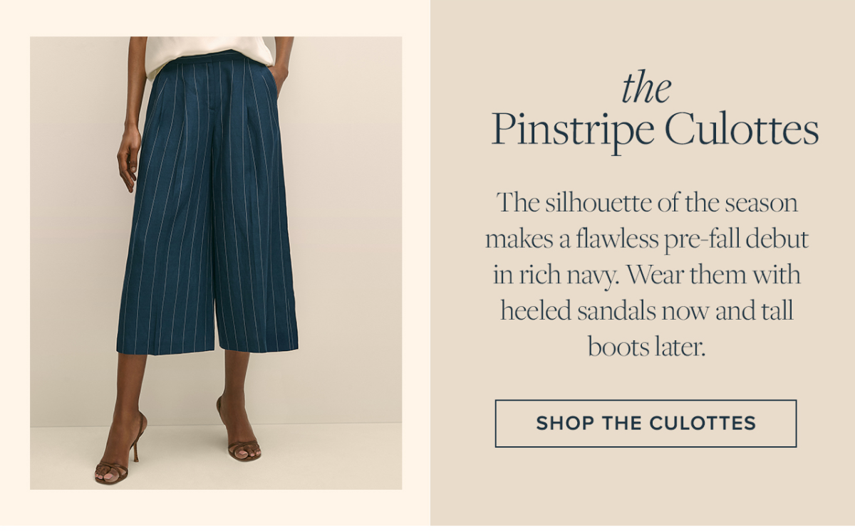 Shop the pinstripe culottes