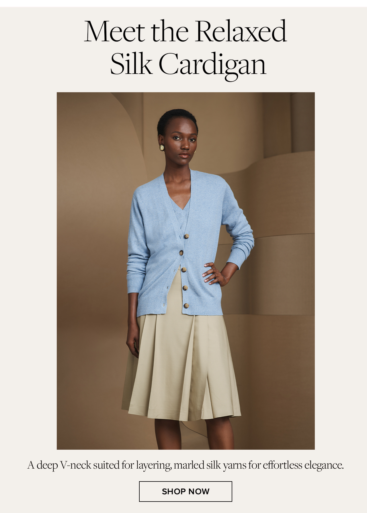 Shop the relaxed silk cardigan