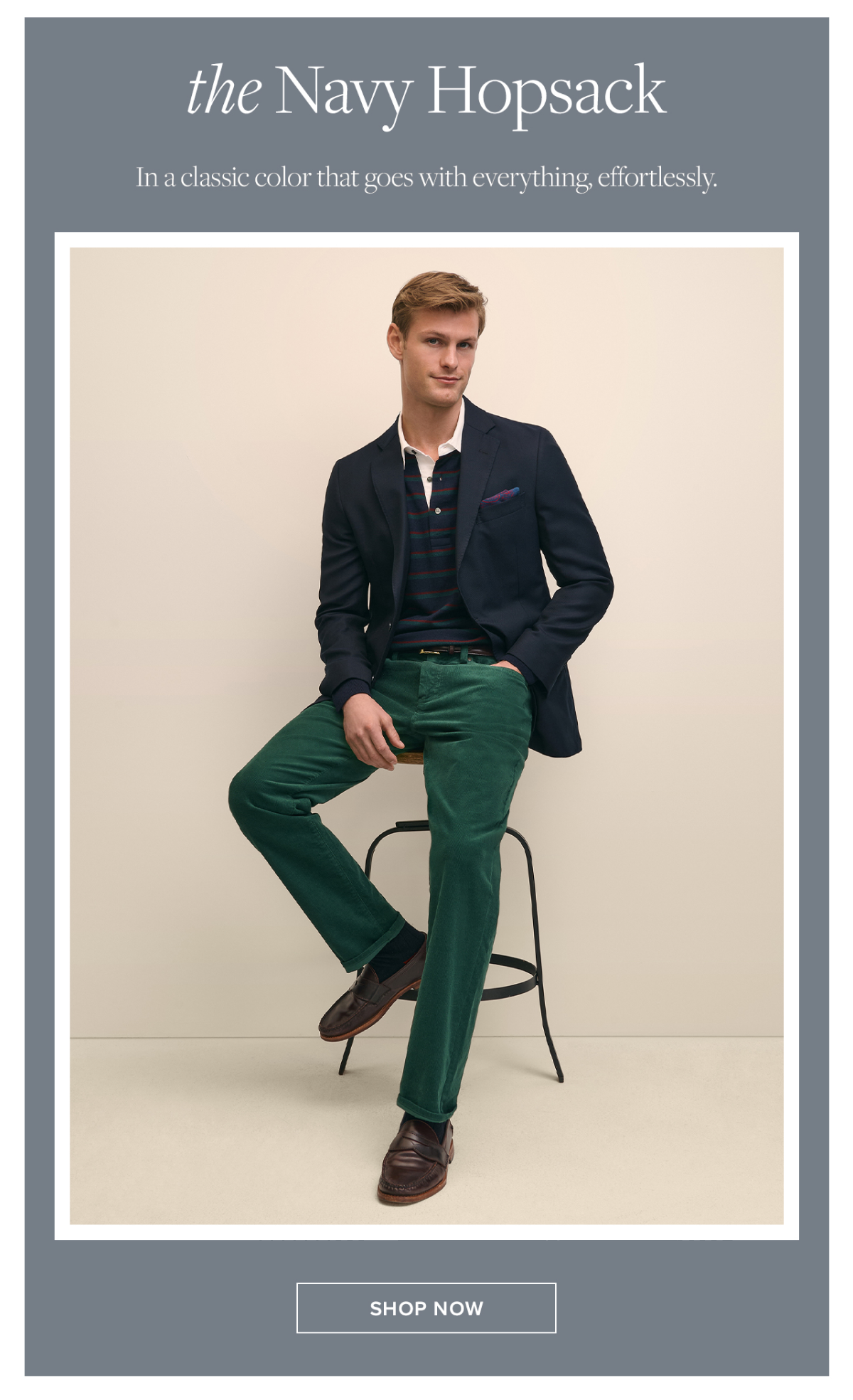 Shop the Navy Hopsack