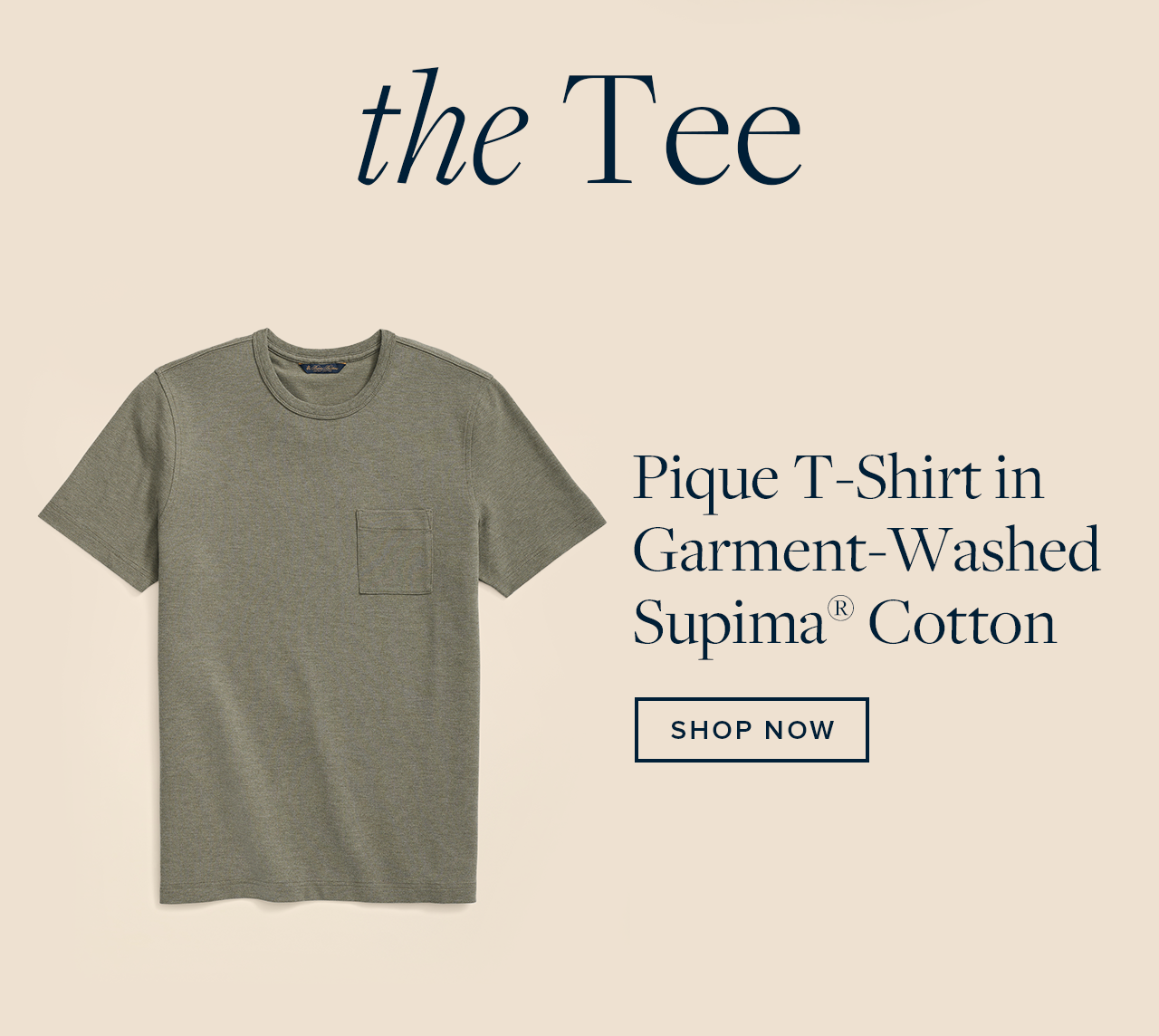 Shop the Pique T-shirt in garment washed supima cotton