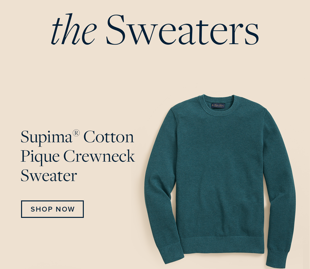 Shop the supima cotton pique crewneck sweater