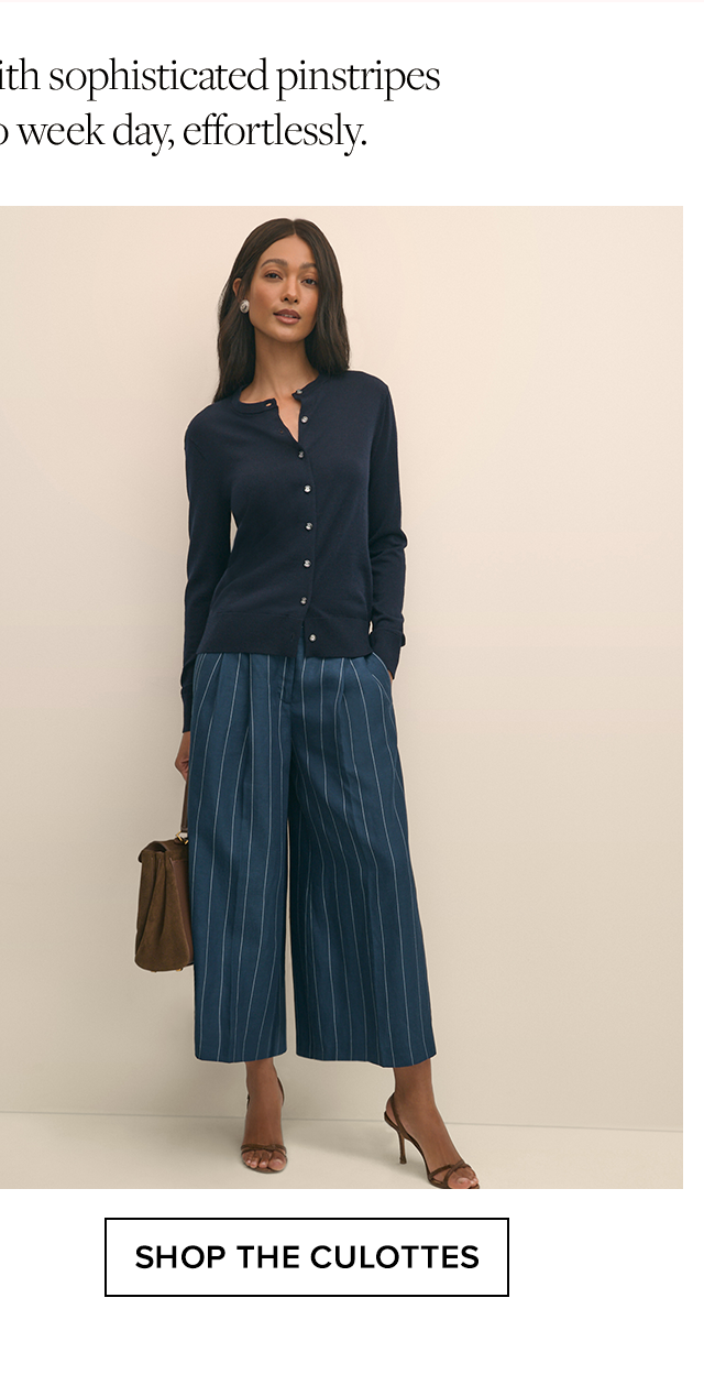 Shop the Lyocell-Blend Stripe Wide-Leg Culottes