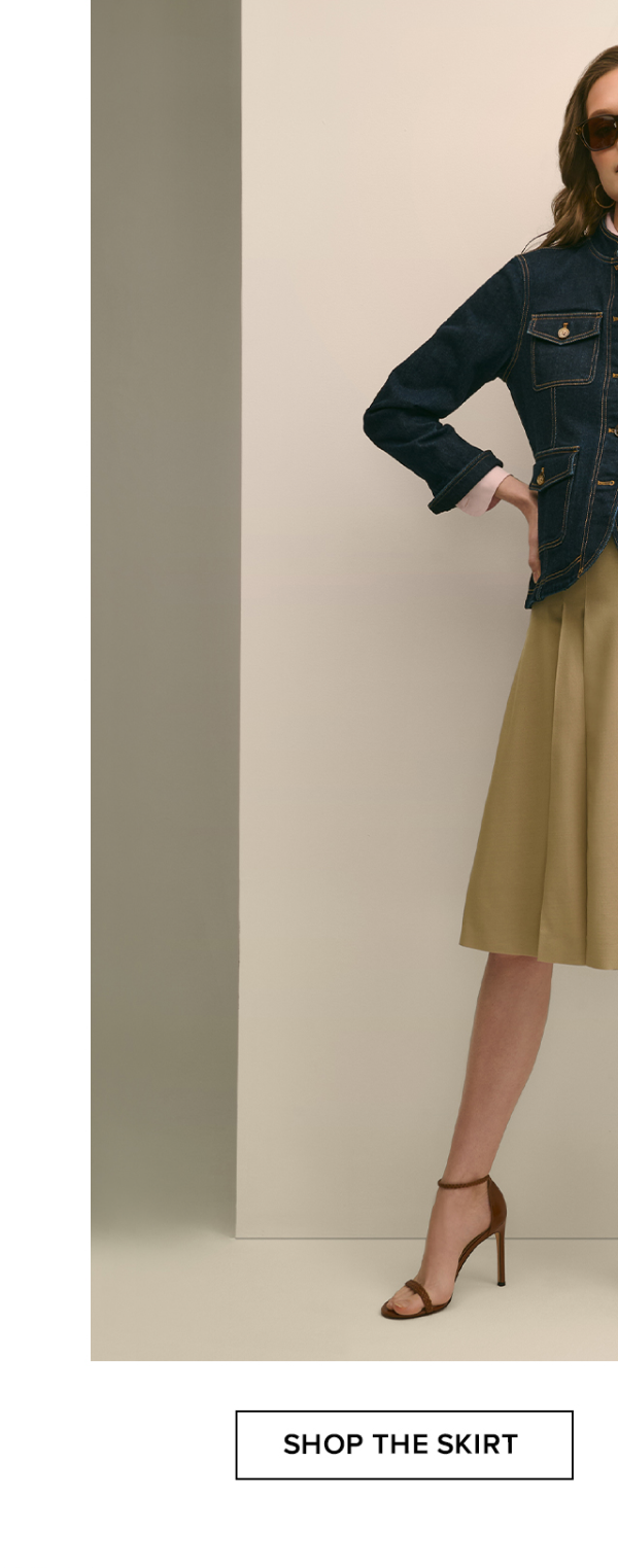 Shop the A-Line Wool-Blend Pleated Skirt