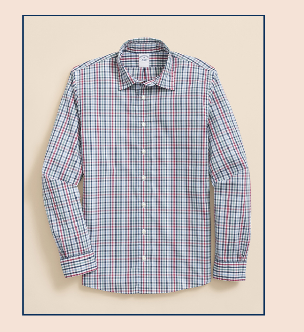 Shop Performance Series Stretch Spread Collar, Multi-Gingham Sport Shirt