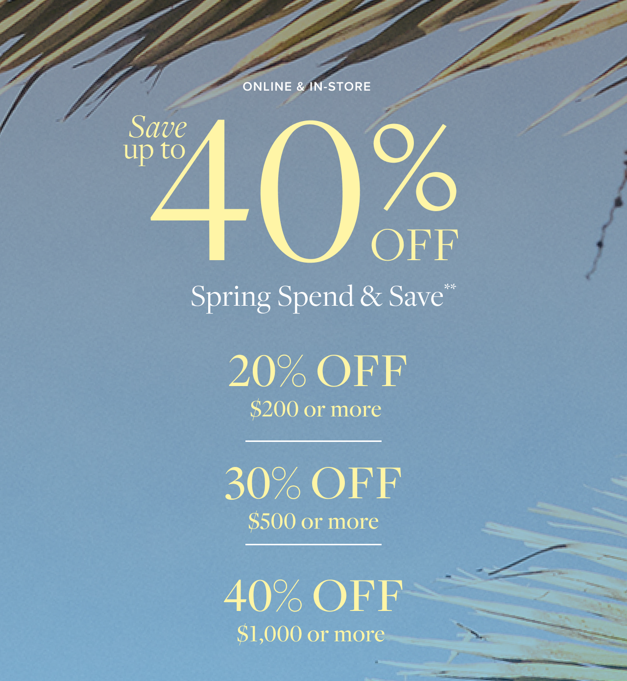 Save up to 40% Off