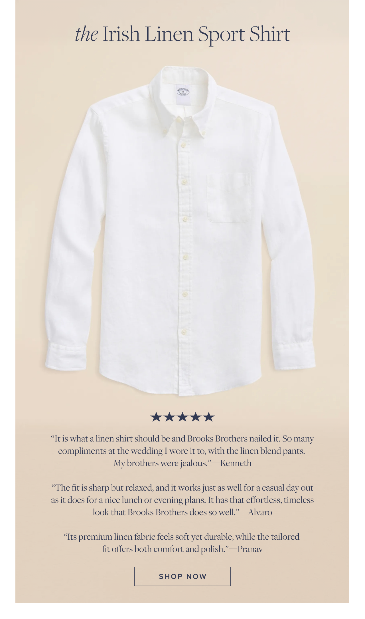 The Irish Linen Sport Shirt Shop Now