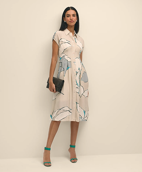 Shop Crepe A-Line Abstract Print Shirt Dress