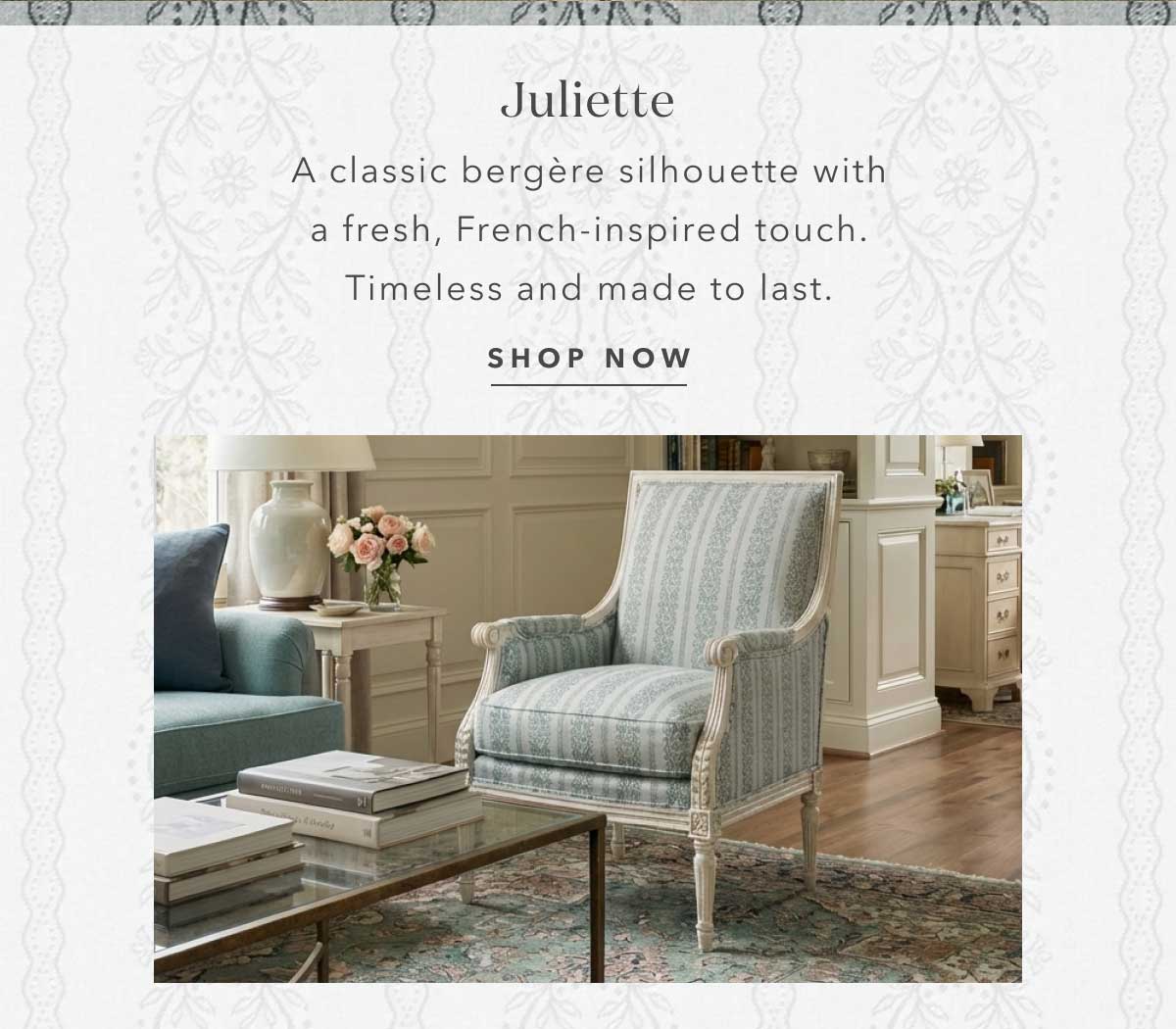 Juliette Seine Blue Bergere Chair
