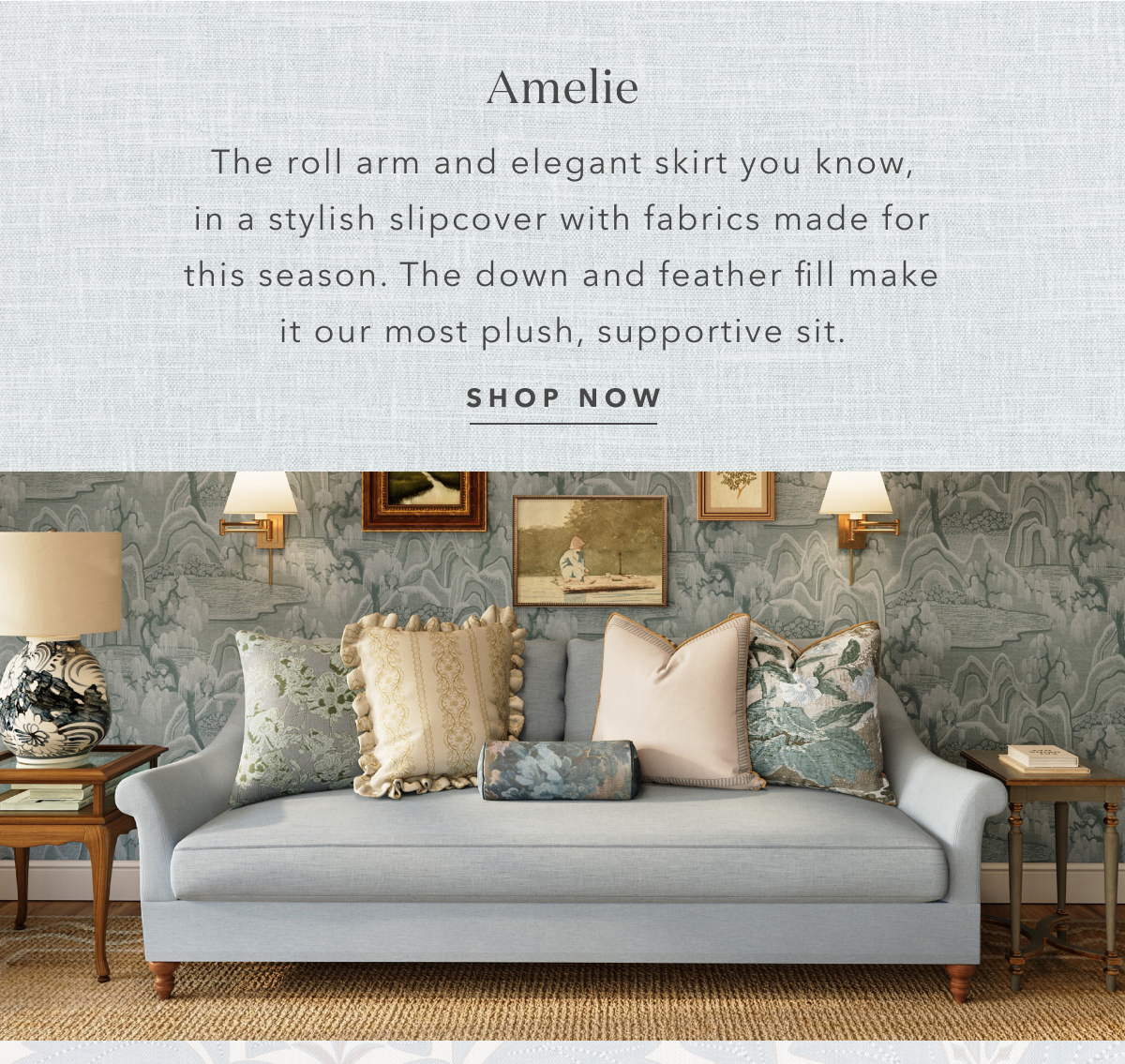 Amelie Coastal Sky Performance Sofa 
