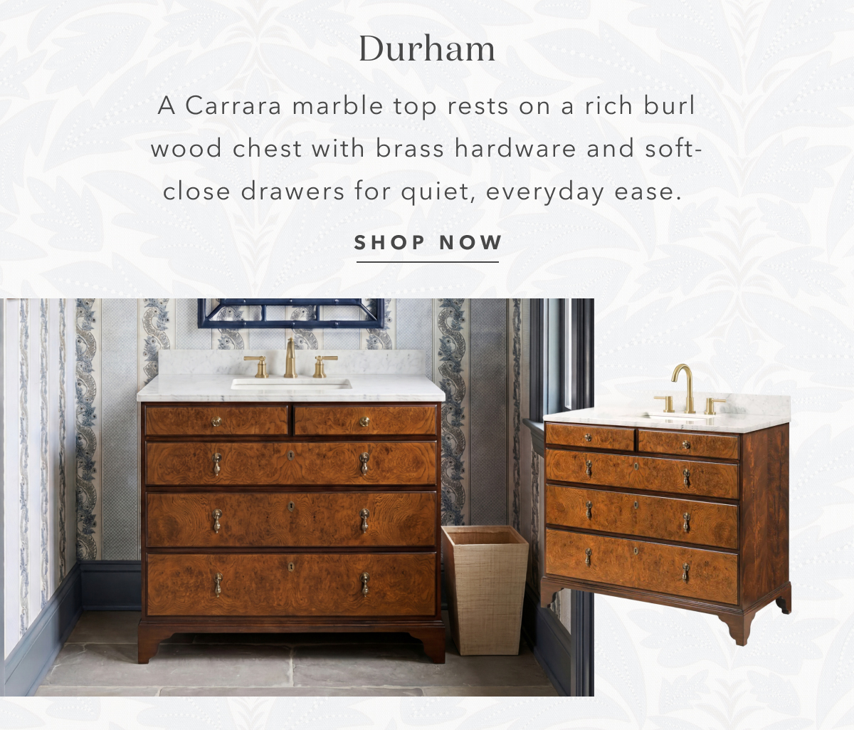 Durham Burl Vanity Sink Chest