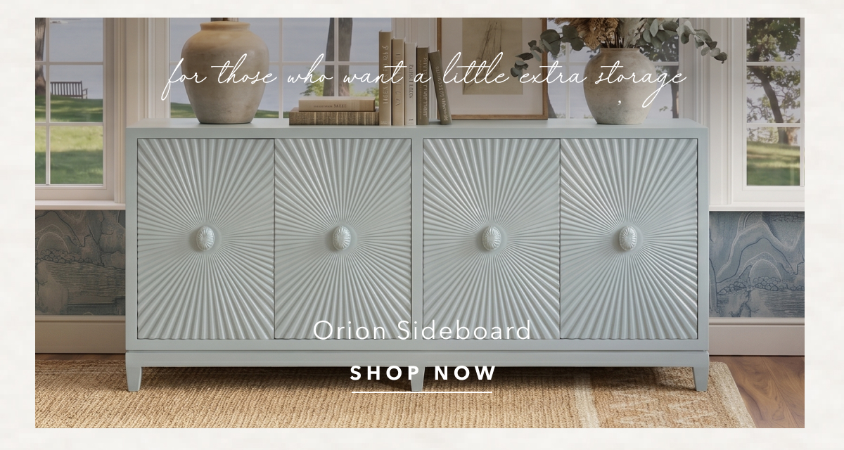 Orion Coastal Beach Light Blue Mango Wood Sunburst Sideboard