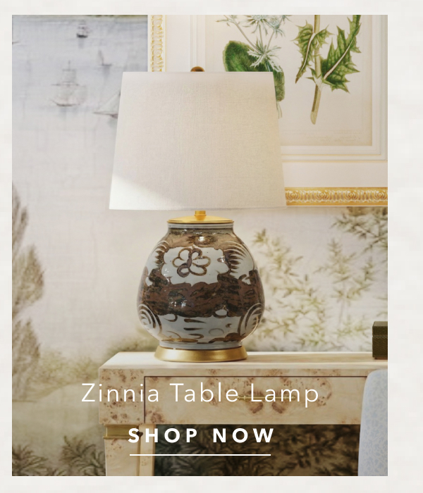 Zinnia Updated Traditional Brown Floral Porcelain Table Lamp