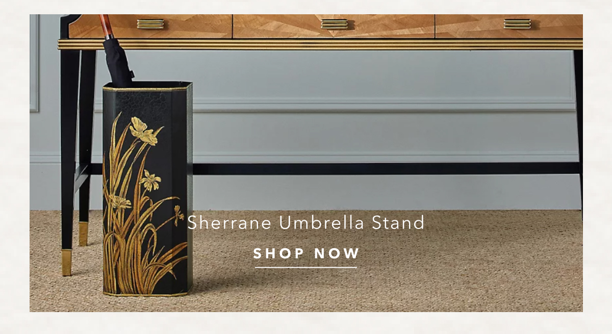 Sherrane Updated Traditional Black Metal Floral Umbrella Stand