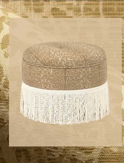 Anslie Camel Brown Spotted Weave Ottoman