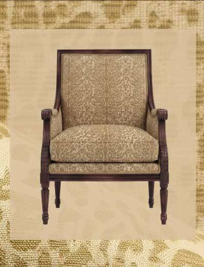 Juliette Camel Brown Spotted Weave Sussex Brown Bergere Chair