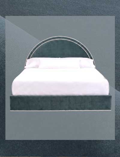 Odette Storm Cloud Performance Velvet Bed - Queen
