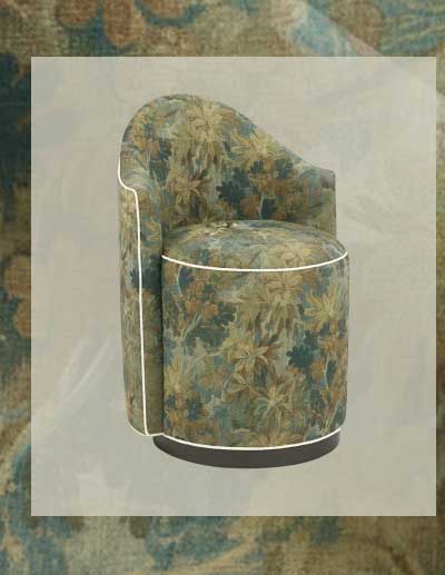 Milovan Updated Traditional Verdant Tapestry Velvet Swivel Dining Chair