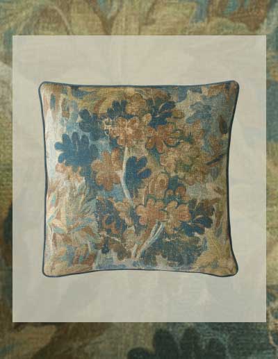 Valeria Verdant Tapestry Printed Velvet Throw Pillow - 22x22