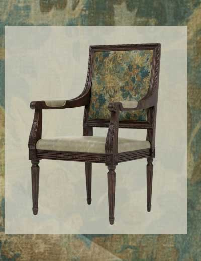 Marielle Verdant Tapestry Velvet Arm Chair
