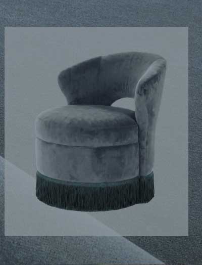Aisha Storm Cloud Performance Velvet Swivel Chair