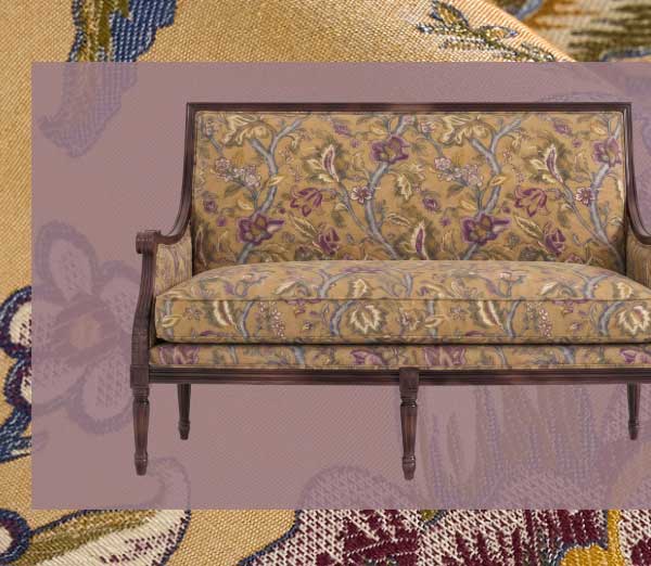 Juliette Marigold Botanical Weave Sussex Brown Settee