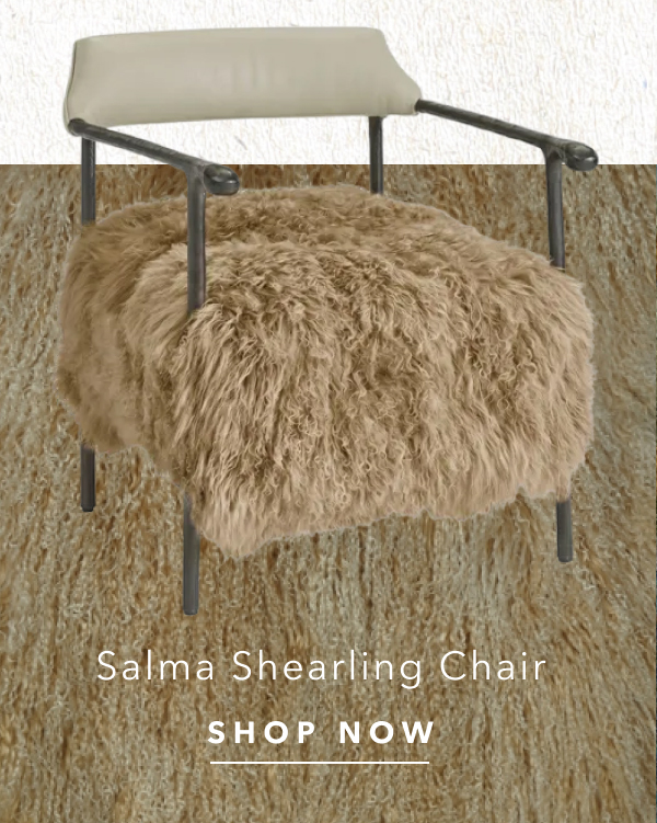 Salma Sandalwood Shearling Leather Arm Chair