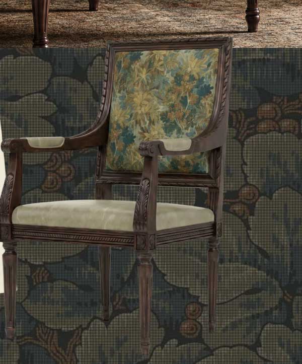 Marielle Verdant Tapestry Velvet Arm Chair