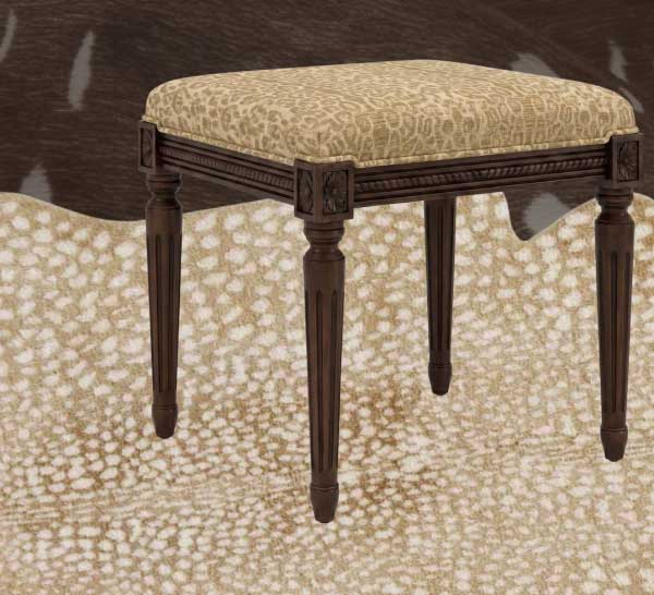 Marielle Camel Brown Spotted Weave Sussex Brown Ottoman