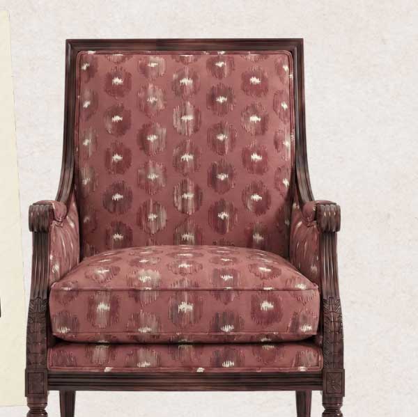 Juliette Rosewood Dotted Velvet Sussex Brown Bergere Chair
