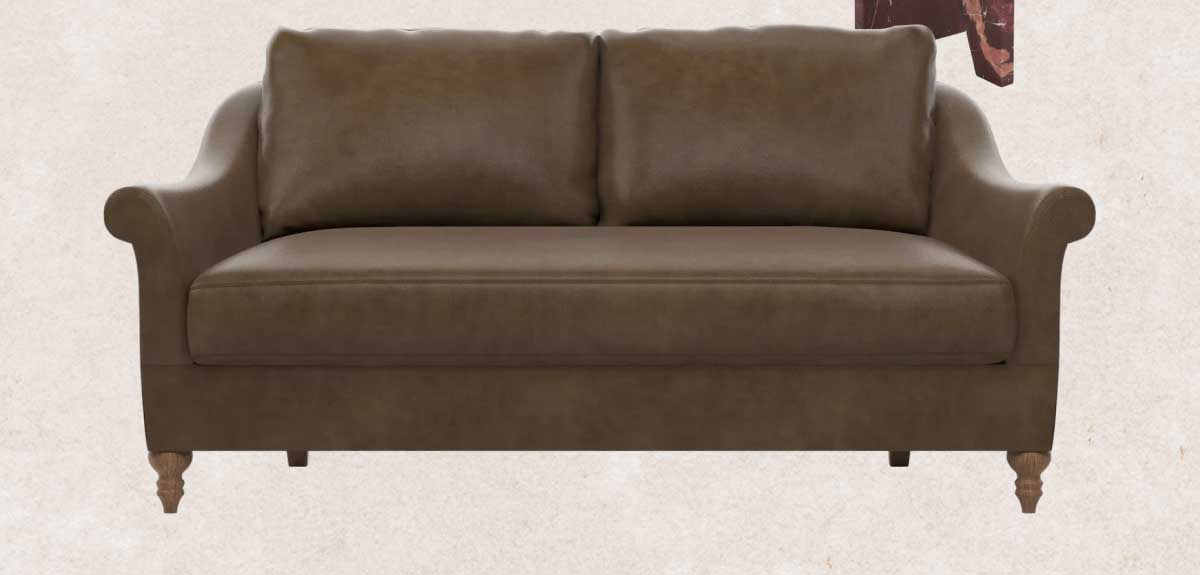 Amelie Cocoa Leather Sofa - 84