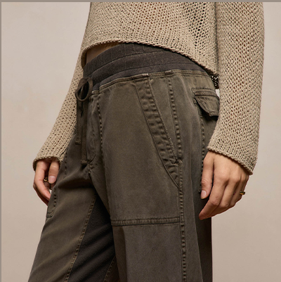 WOMEN'S MIXED MEDIA STRAIGHT PANT