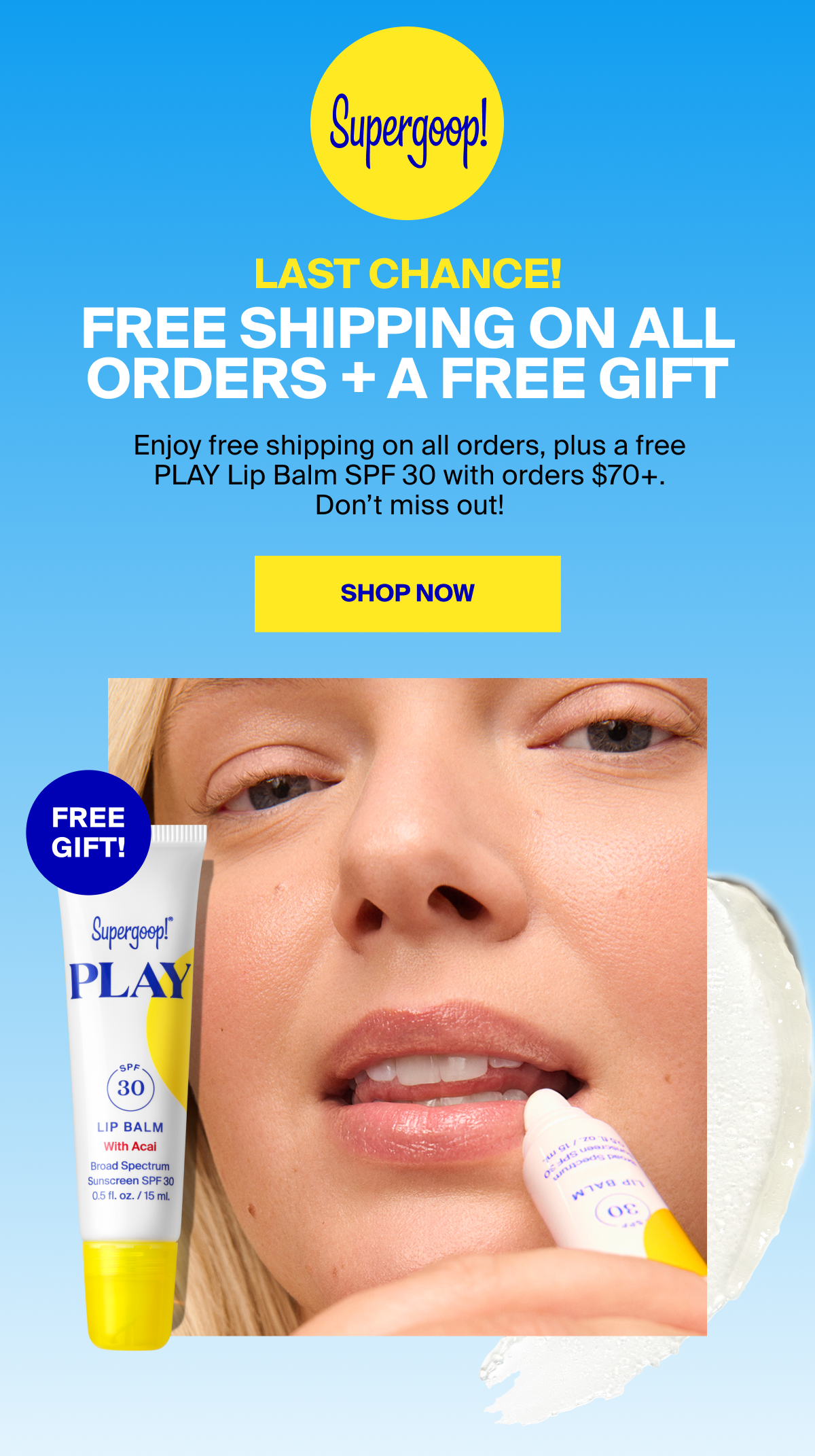 Last Chance for Free Shipping + Free Gift